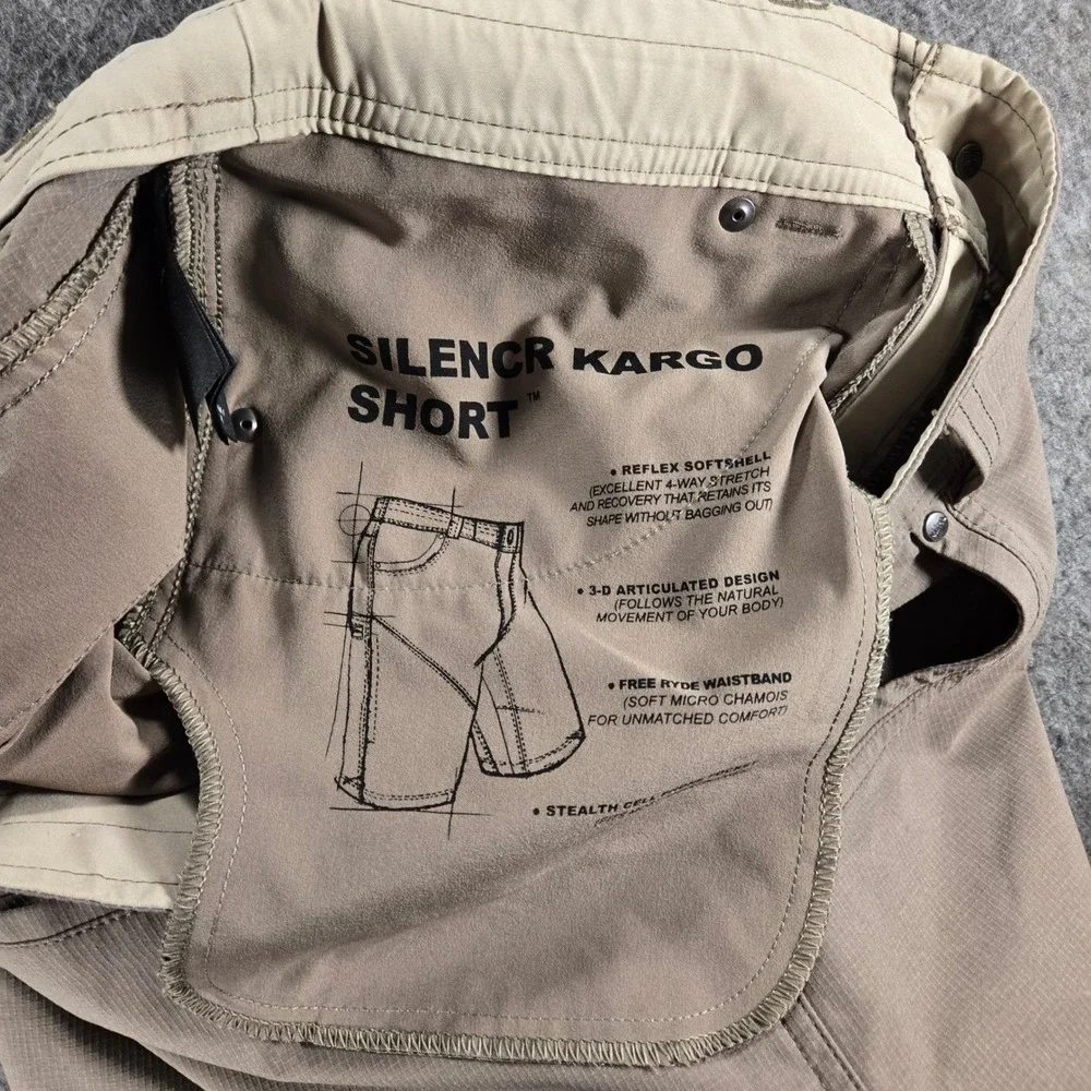 KUHL Silencr Kargo Shorts Mens 32 Brown Softshell Hiking Outdoor Gorpcore